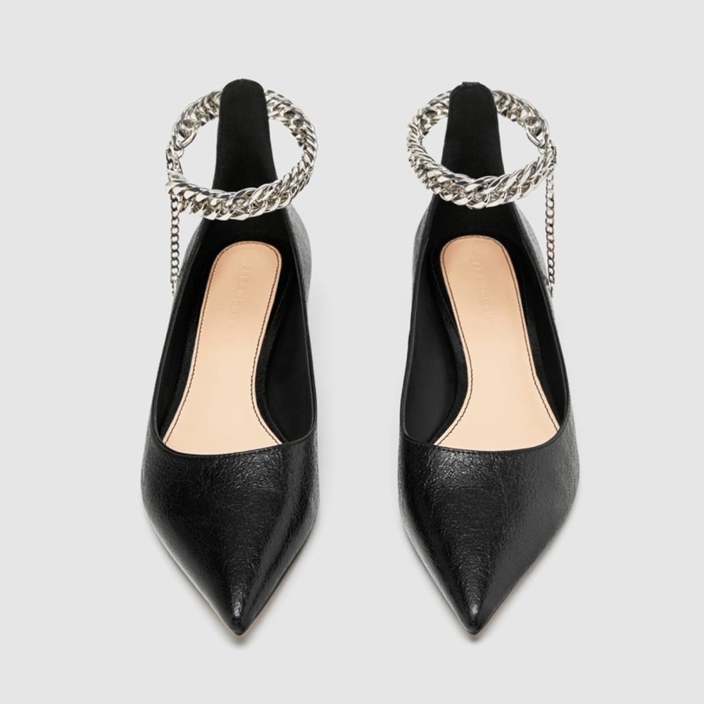 Zara Ballerina with a Chain ankle Straps Size 40/9
